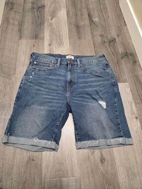 Signature by Levi Strauss Cotton Blend Distressed Denim Shorts